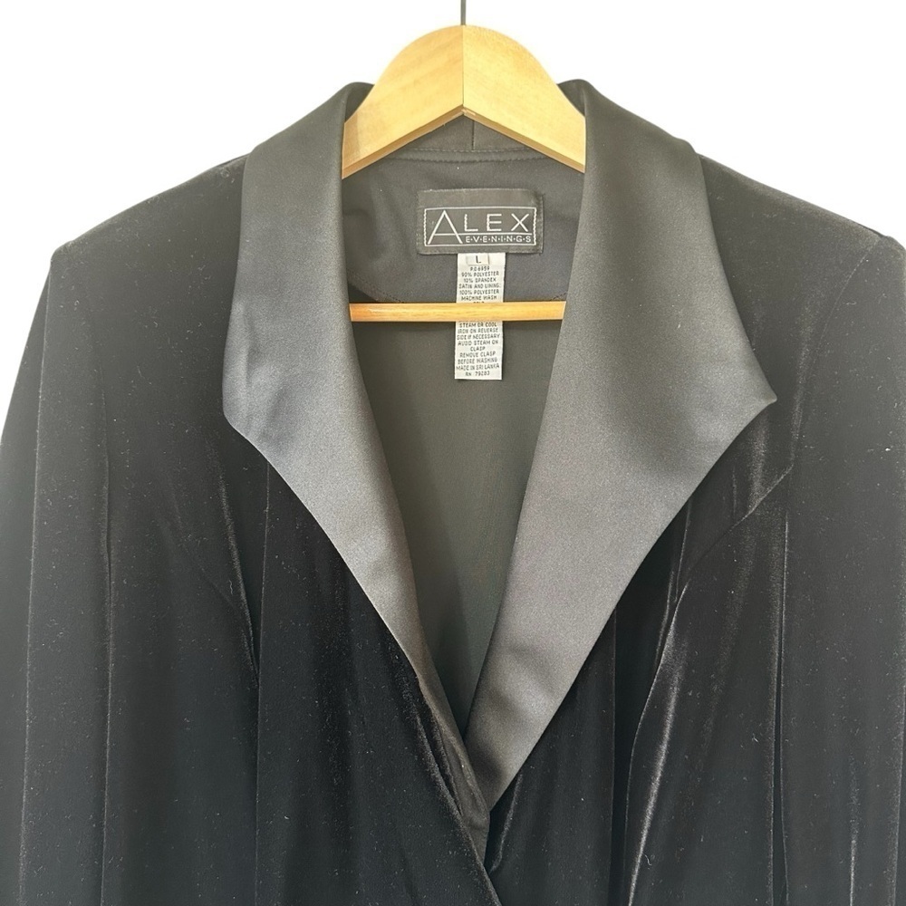 Alex Evenings Black Velvet Blouse Jacket, 10 - Picture 3 of 6